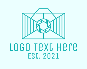 Travel Vlogger - Geometric Rectangle  Camera logo design