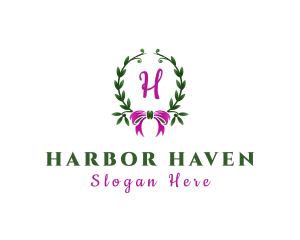 Ribbon Wreath Event Planner logo design