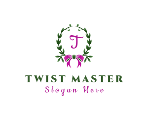 Ribbon Wreath Event Planner logo design