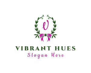 Ribbon Wreath Event Planner logo design