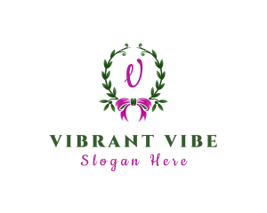 Ribbon Wreath Event Planner logo design