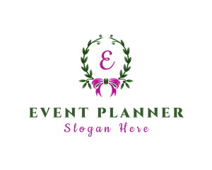 Ribbon Wreath Event Planner logo design