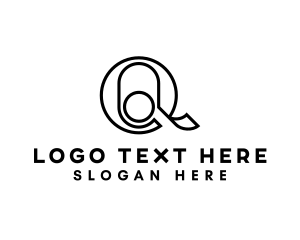 Abstract Line Letter Q logo design