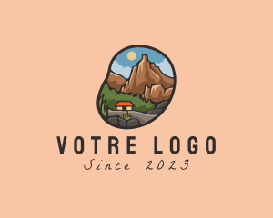 Tourism - Trekking Adventure Campsite logo design