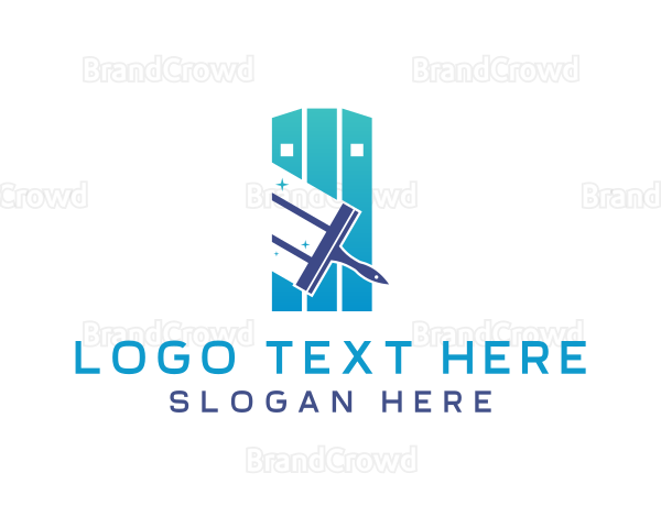 Squeegee Janitorial Cleaning Logo