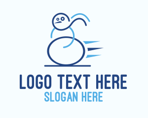 Speed - Blue Fast Snowman logo design