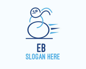 Blue Fast Snowman Logo