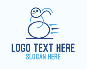 Blue Fast Snowman Logo