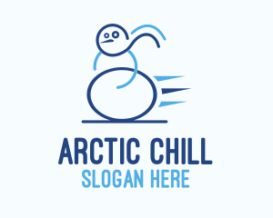 Freezing - Blue Fast Snowman logo design