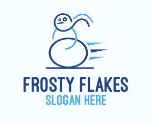 Blue Fast Snowman logo design