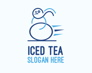 Blue Fast Snowman logo design