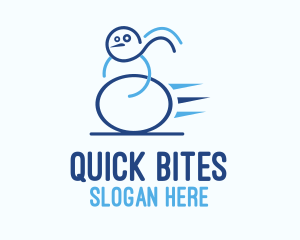 Blue Fast Snowman logo design