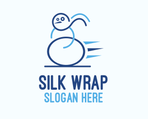 Blue Fast Snowman logo design