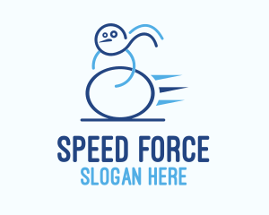 Blue Fast Snowman logo design