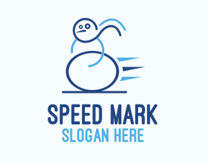 Blue Fast Snowman logo design