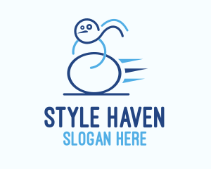 Race - Blue Fast Snowman logo design