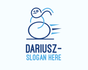 Freezing - Blue Fast Snowman logo design