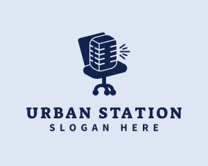 Station - Office Chair Podcast Mic logo design