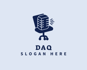 Vlog - Office Chair Podcast Mic logo design