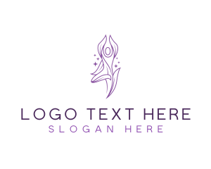 Exercise - Leaf Meditating Yoga logo design