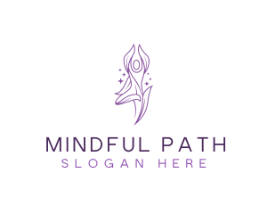 Enlightenment - Leaf Meditating Yoga logo design