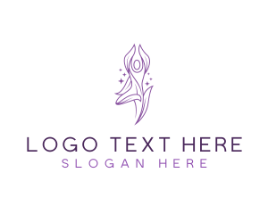 Leaf - Concentration Meditating Yoga logo design