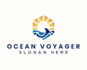 Ocean Sea Wave logo design