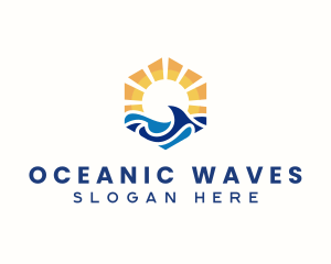 Ocean Sea Wave logo design