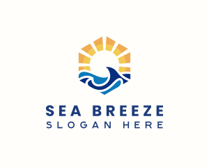 Ocean Sea Wave logo design