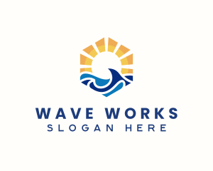 Ocean Sea Wave logo design