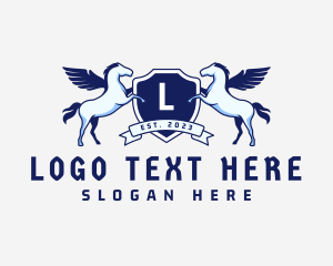 Stallion - Pegasus Shield Boutique logo design