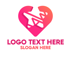 Pink Heart - Star Heart Dating logo design