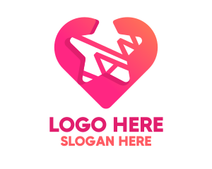 Pink And White - Star Heart Dating logo design