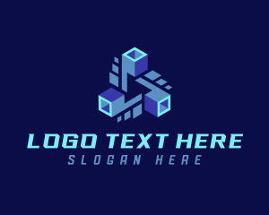 Data - Technology Digital Cube logo design