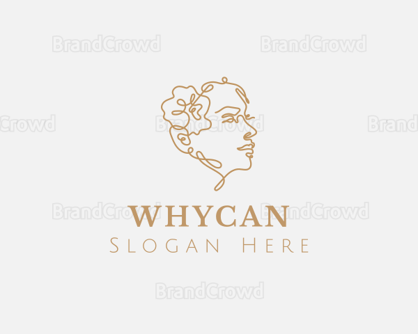 Pretty Flower Woman Logo