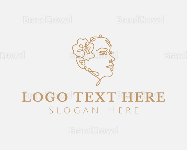 Pretty Flower Woman Logo