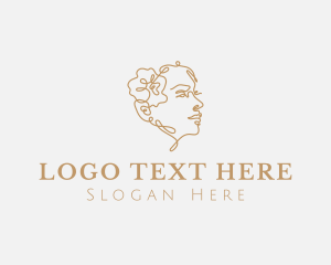 Style - Pretty Flower Woman logo design