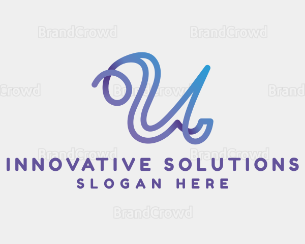 Gradient Modern Letter U Logo