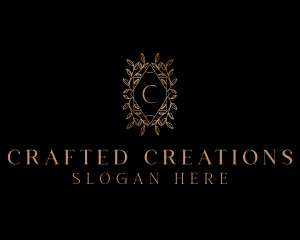 Decorative Leaves Wedding Decor logo design