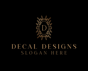 Decorative Leaves Wedding Decor logo design