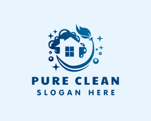 Clean House Mop Bubbles logo design