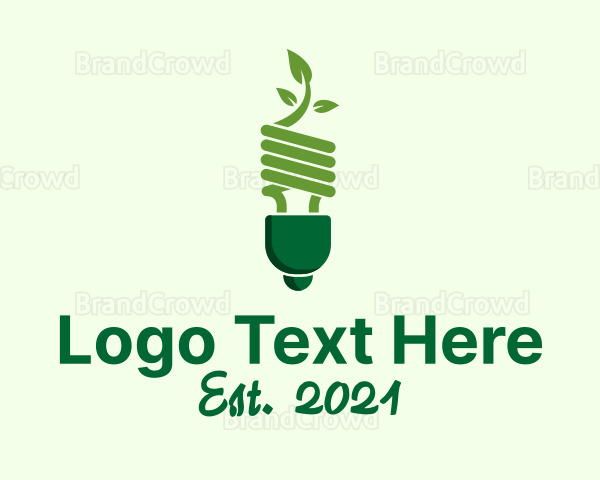 Eco Leaf Bulb Logo