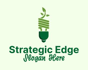 Eco Leaf Bulb Logo