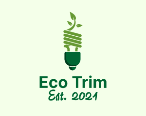 Eco Leaf Bulb logo design