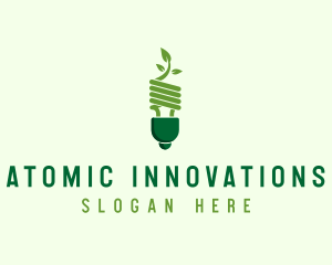 Eco Leaf Bulb logo design