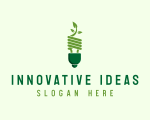 Eco Leaf Bulb logo design