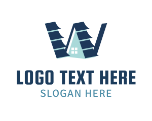 Land Developer - House Roof Letter W logo design