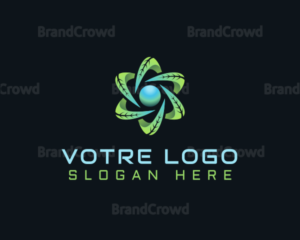 Organic Leaf Atom Logo