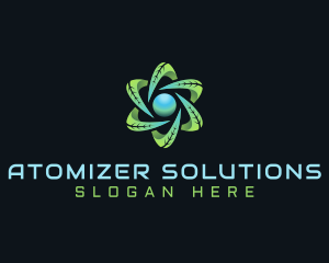 Organic Leaf Atom logo design