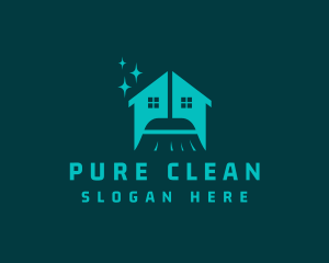 Broom Cleaning Sanitation logo design